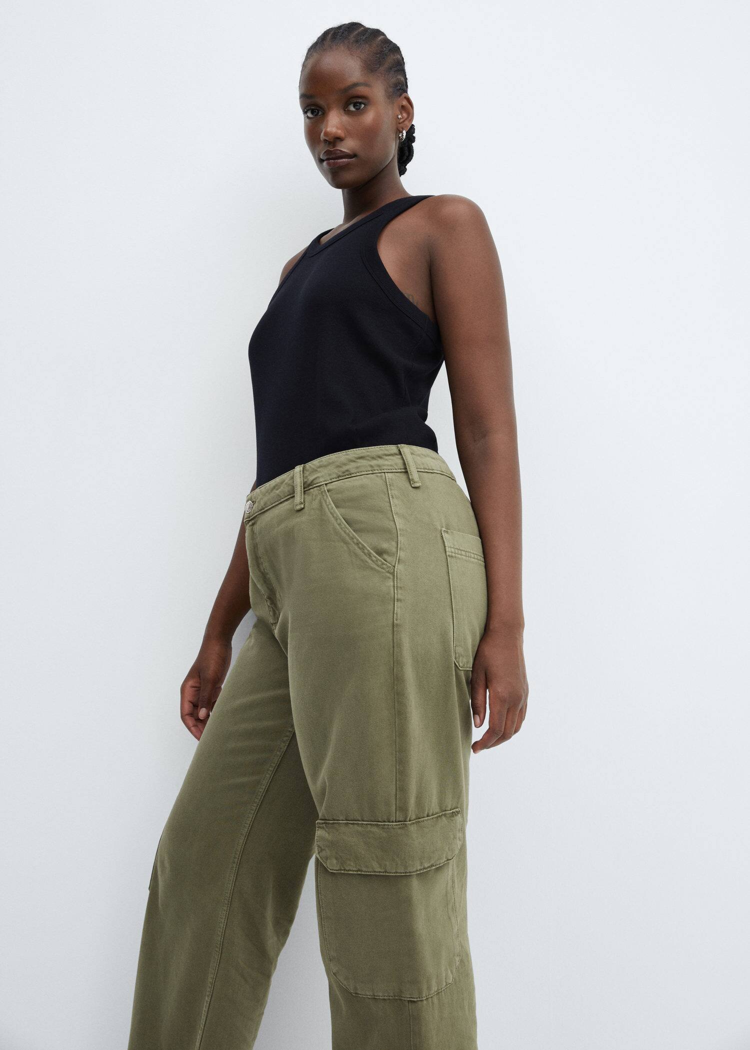 Parker High Waist Wide Leg Cargo Trousers in Light Blue | Oh Polly